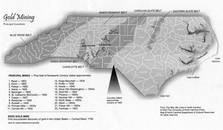 NC gold mne map