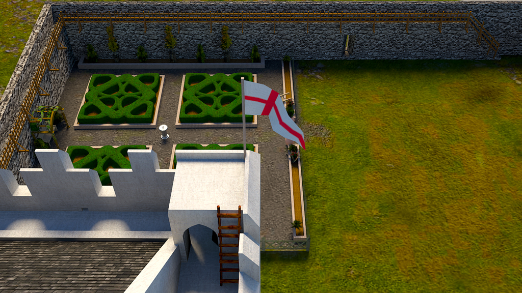 Overhead of castle complex