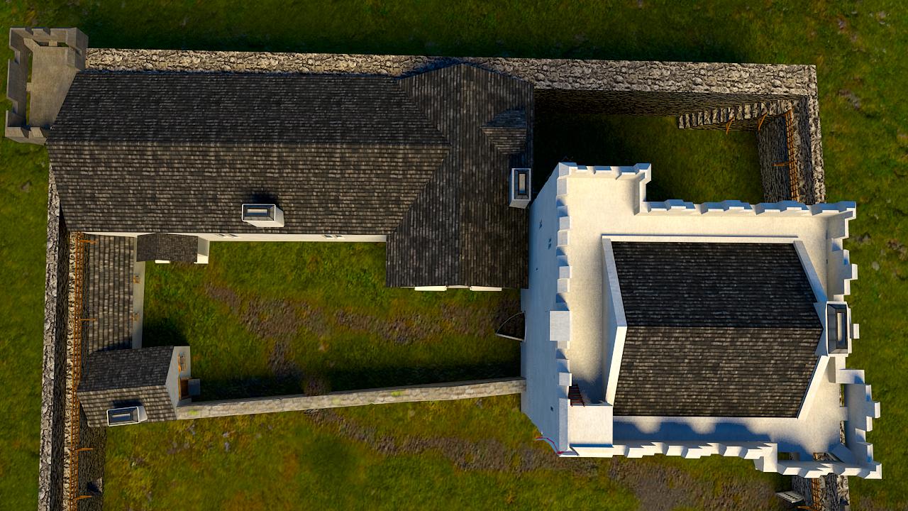 Overhead of castle complex