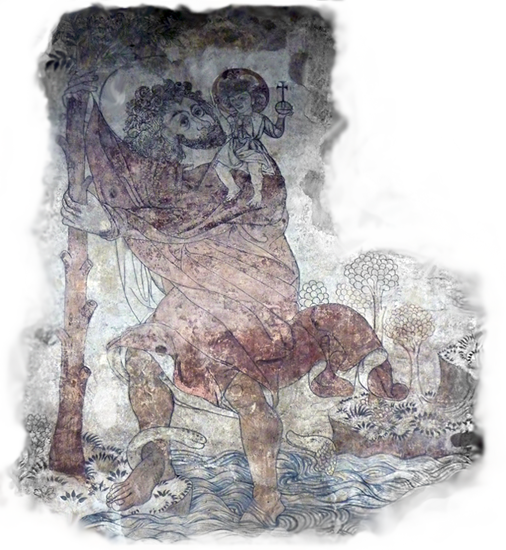 Mural of St Christopher