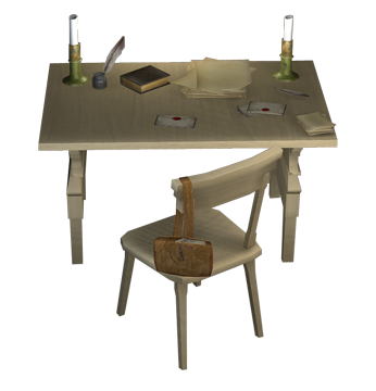 Desk with letters